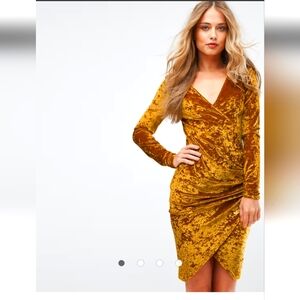 Gold Velvet Dress